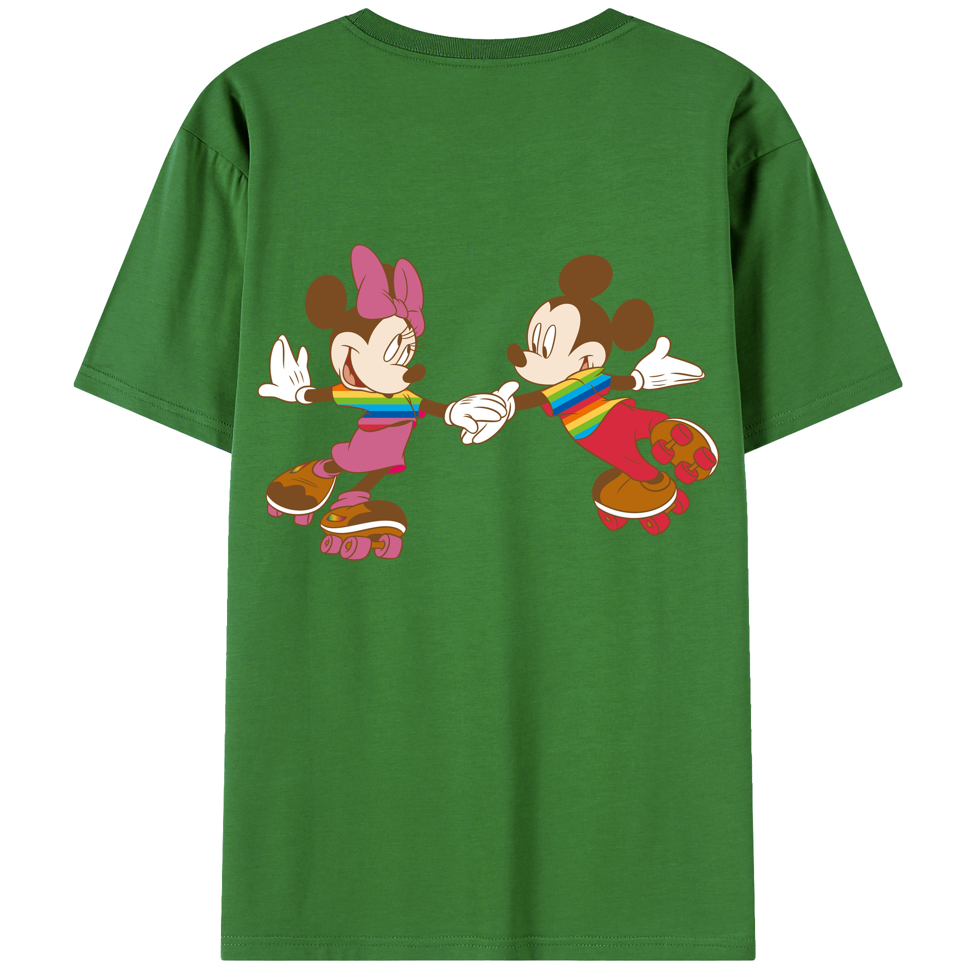 （画像用） ミッキーマウス Mickey Mouse レディース半袖Tシャツ(バックプリント)